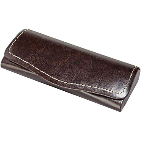 Glasses Case For Men And Women Hard Eyeglass Case W Magnetic Closure In Faux Leather Espresso