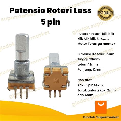 Jual Potensio Rotari Loss 5 Pin Rotary Klik Digital Kaki 3 2 Tekuk