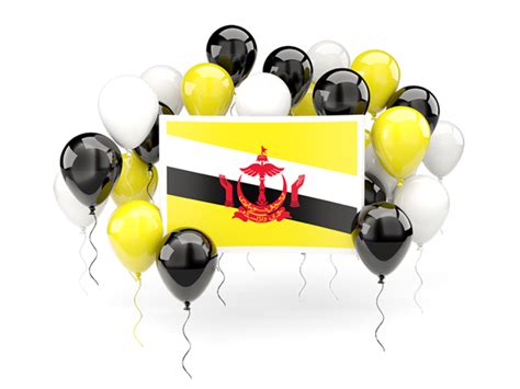 Square Flag With Balloons Illustration Of Flag Of Brunei