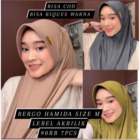 Jual Rb Dapat Pcs Bergo Hamidah Menutup Dada Label Besi By Rici