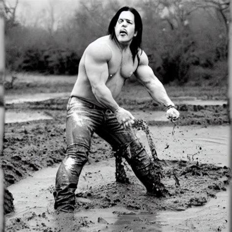 Glenn Danzig Playing In Mud Stable Diffusion