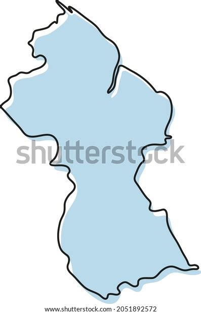 Stylized Simple Outline Map Guyana Icon Stock Vector Royalty Free