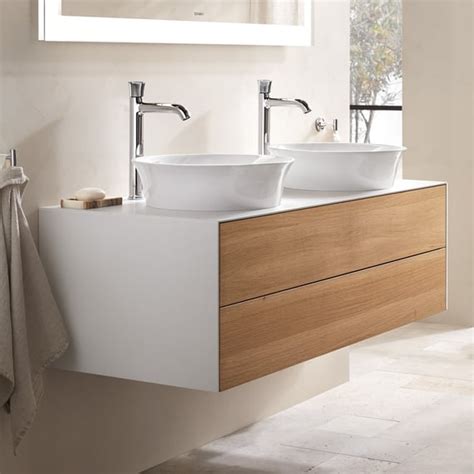 Duravit White Tulip 2 lavabos à poser et meuble sous lavabo avec 2