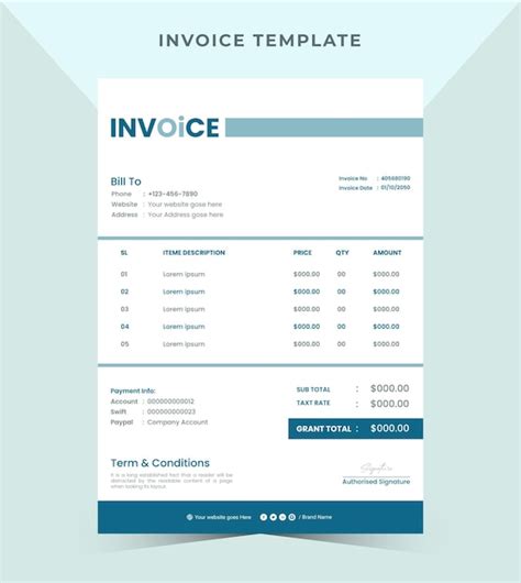 Premium Vector Minimal Vector Invoice Template Design