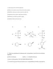 Segundo Parcial Quimica Organica 1 Prim 2023 Docx 1 Para Cada Una