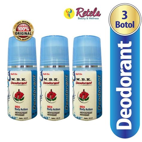 M B K Roll On Blue Men Body Action 4 Deodorant Penghilang Bau Badan