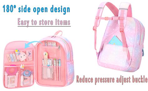 IHZZ Kawaii mochila rosa para meninas mochila infantil arco íris