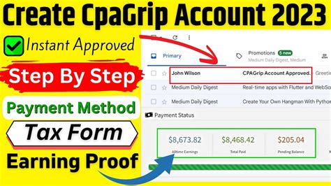 Instant Approved Cpagrip Account Create Earning Payment Proof