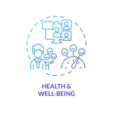 2d Gradient Icon Health And Wellbeing Concept Simple Isolated Vector Mooc Blue Thin Line