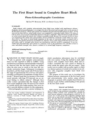 Fillable Online Circ Ahajournals The First Heart Sound In Complete