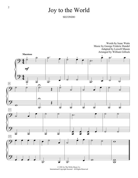 William Gillock Joy To The World Sheet Music Notes Chords Score