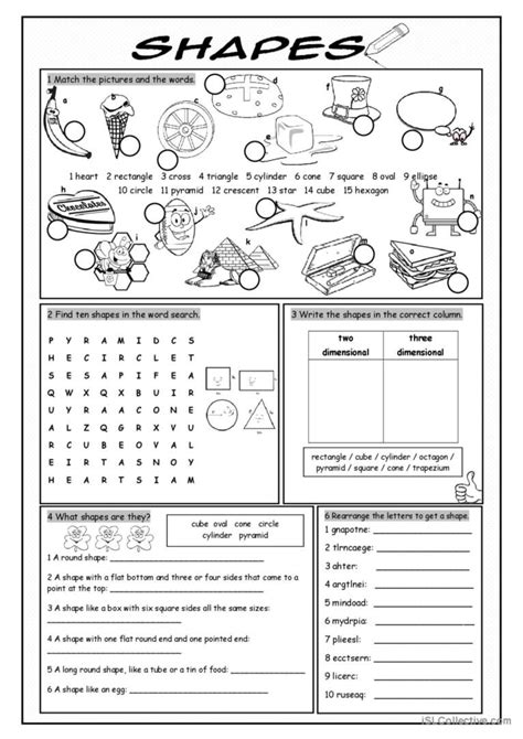 Shapes Vocabulary Exercise wor…: English ESL worksheets pdf & doc