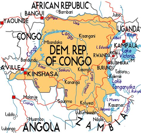 Map of Republic Congo Country | Map of Africa Country Regional Political