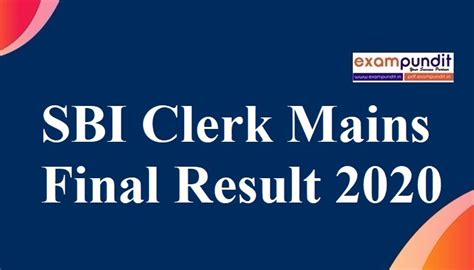 sbi clerk mains result - Exampundit.in