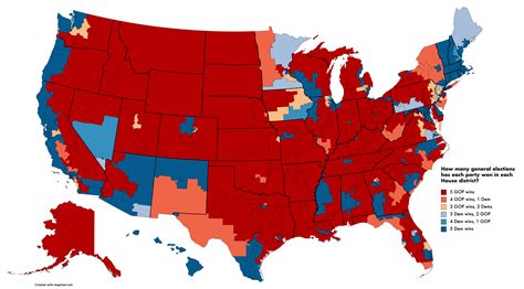 The Number Of General Elections Each Party Has Won In Each House