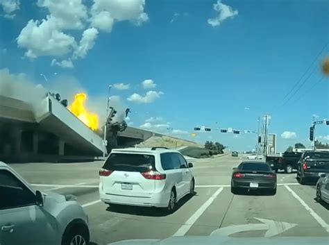 Truck Flies Off Dallas Overpass And Bursts Into Flames Killing Driver Headline Reporter