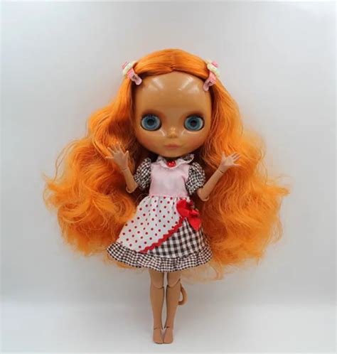 Blyth Doll Orange Curly Hair Nude Dolls Many Joints Of Body 19 Joints T Toys Can Be