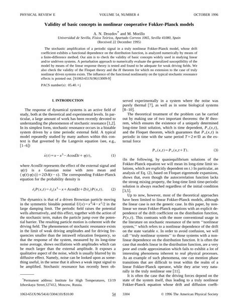 Pdf Validity Of Basic Concepts In Nonlinear Cooperative Fokker Planck