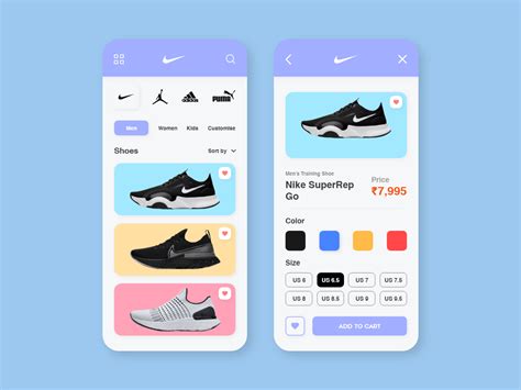 Nike Shoes Mobile App UI Design Figma Community Atelier Yuwa Ciao Jp