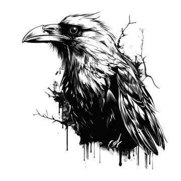 Vector Graphic Sketch Of Raven Vector Sketch Halloween Vibes Element ...