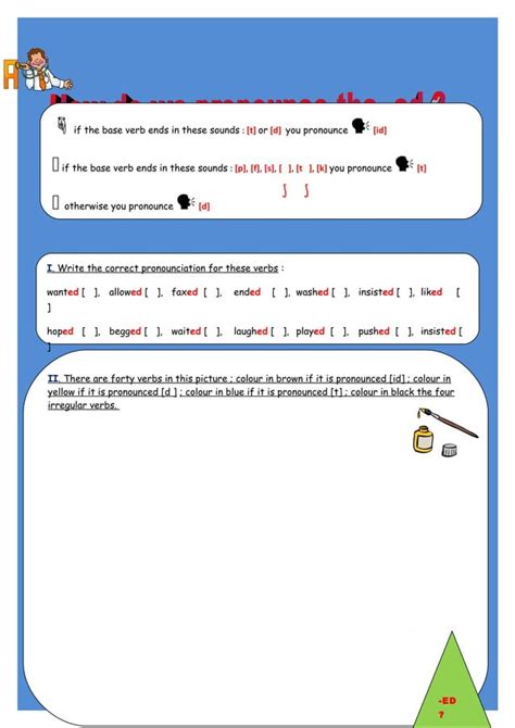 Prononciation Du Ed Avec Coloriage Pdf