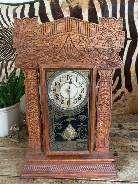 Antiguo E Reloj Ingraham S Kitchen Mantle Parlor Etsy