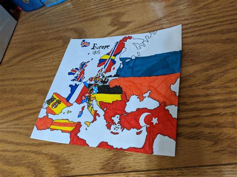 Hand Drawn Map Of Europe 1815 R Vexillology