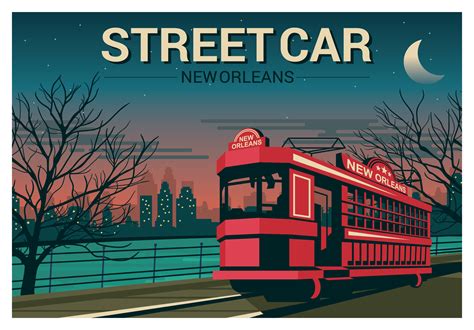 New Orleans Streetcar Illustration 193508 Vector Art at Vecteezy