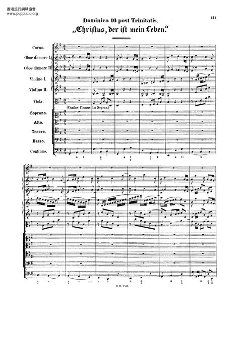 Johann Sebastian Bach Christus Der Ist Mein Leben Bwv Pdf