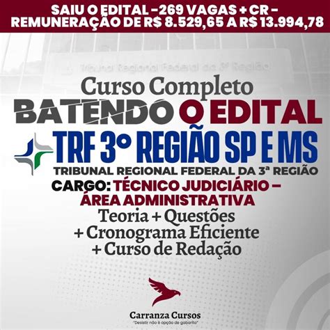 Curso Completo Trf3 Tribunal Regional Federal Da 3ª Região