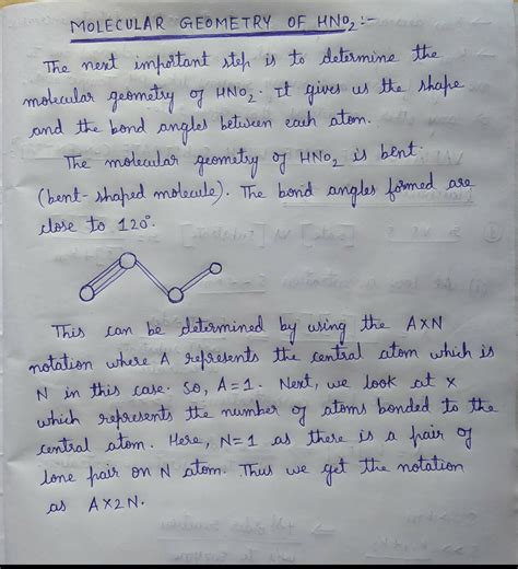 [Solved] 3D Lewis structure of HNO 2 including all the bond angles and ...