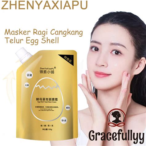 Jual Cod Zhenyaxiapu Masker Ragi Cangkang Telur Egg Shell Mask Cream Anti Aging 100g Yeast