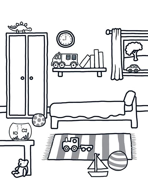 Desenho De Quarto Para Colorir Desenho De Quarto Infantil Para Colorir