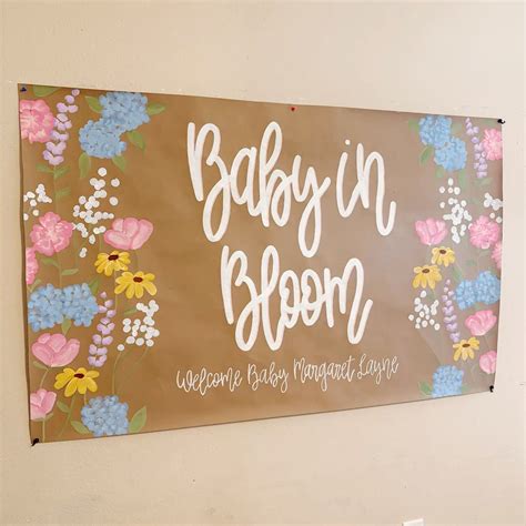 baby shower banner baby  bloom baby shower banner girl baby