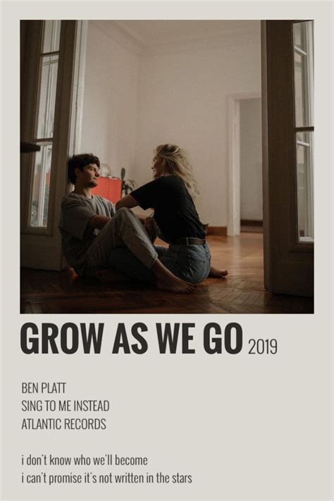 Grow As We Go Ben Platt Sing To Me Best Songs Songs