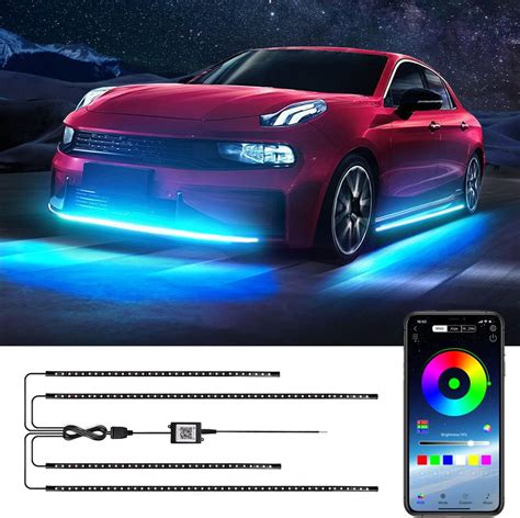 Wireless Dream Color Car Underglow LED Lights Kit with Music Sync, 16 ...