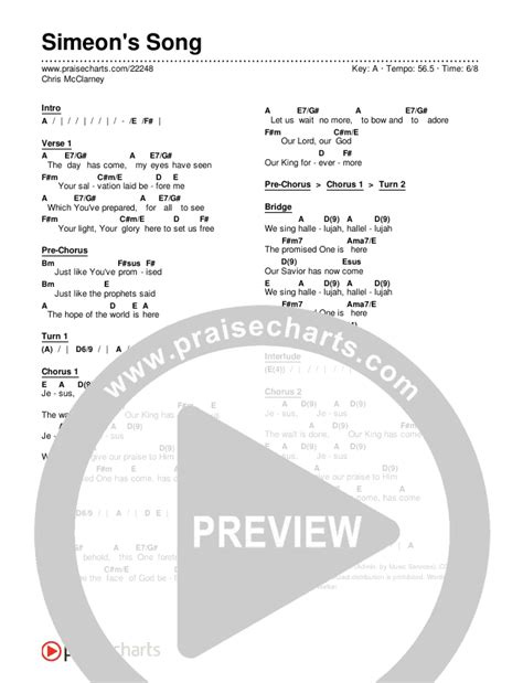 Simeon's Song Chords PDF (Chris McClarney) - PraiseCharts