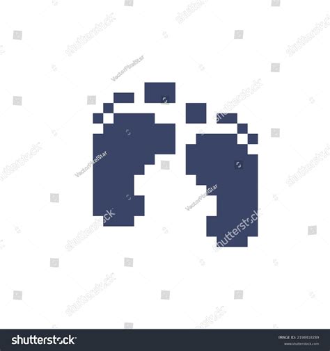 Footprints Foot Icon Pixel Art Icon Stock Vector Royalty Free