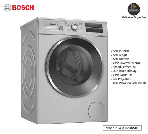 Bosch WAJ2846SIN 8 0Kg Fully Automatic Washing Machine Silver