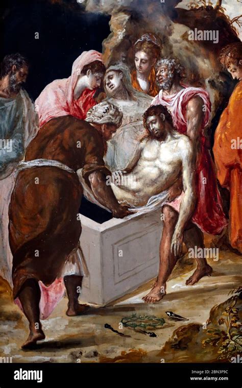 The Entombment Of Christ Oil On Caneva Detail Painting By Domenikos