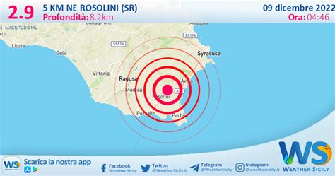 Scossa Di Terremoto Magnitudo 2 9 Nei Pressi Di Rosolini SR Weather