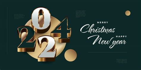 Merry Christmas And Happy New Year Banner Or Poster Design With D