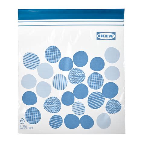 Istad Resealable Bag Patternedbright Blue 1 L Ikea Lietuva