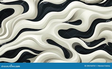 Black and White Wavy Wallpaper Stock Illustration - Illustration of ...