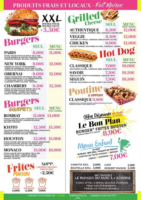 découvrez la carte du fast food Carte du restaurant jetlagfood