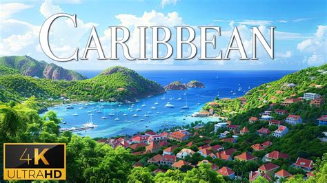 Flying Over Caribbean Sea K Video Uhd Soothing Music With