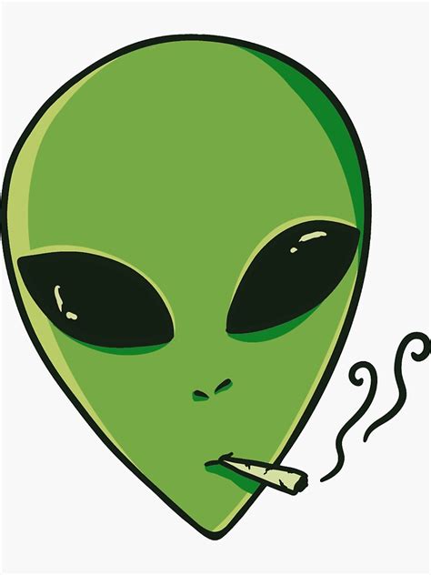 Alien Smoking A Joint Sticker For Sale By Shelbylester Redbubble