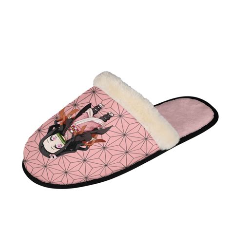 Roffatide Anime Demon Slayer Fuzzy Slippers Kamado Nezuko Cute House