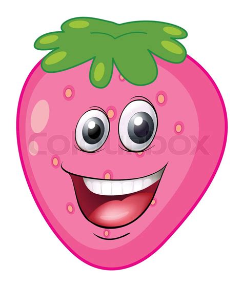 a strawberry with a face | Stock vector | Colourbox