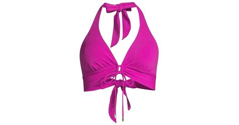 Robin Piccone Aubrey Halter Neck Bikini Top In Pink Lyst